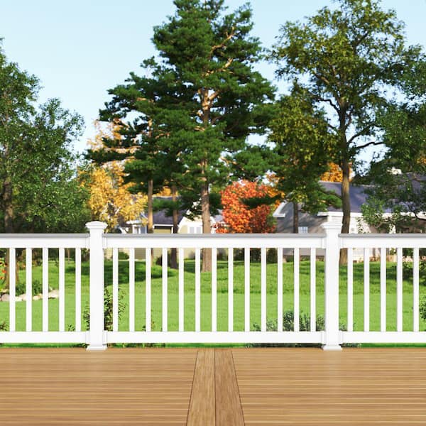 RDI Finyl Line 6 ft. x 42 in. H Deck Top Level Rail Kit in White