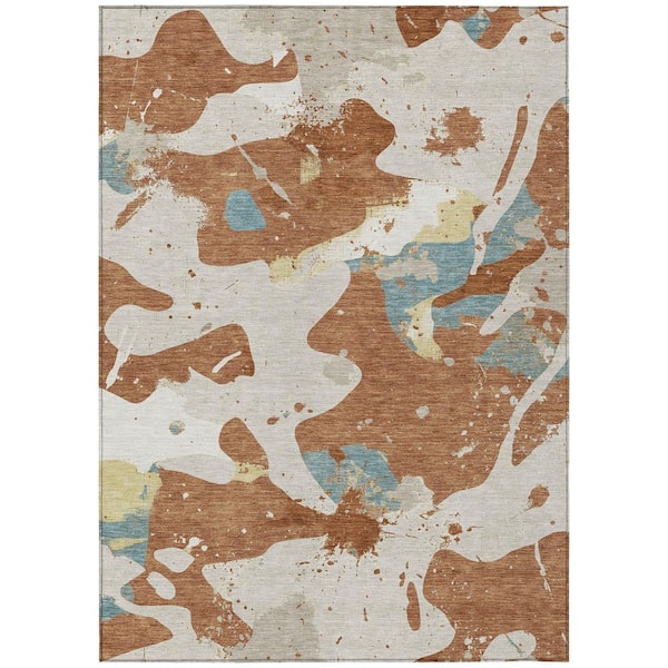 Chantille Machine Washable Indoor/Outdoor Abstract ACN3058 Rust 10 ft. x 14 ft. Area Rug