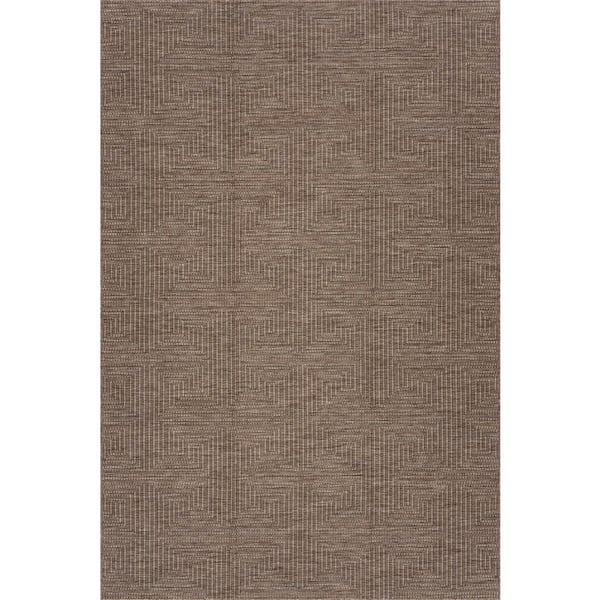 Morisse Geometric Brown 6 ft. x 9 ft. Outdoor Area Rug
