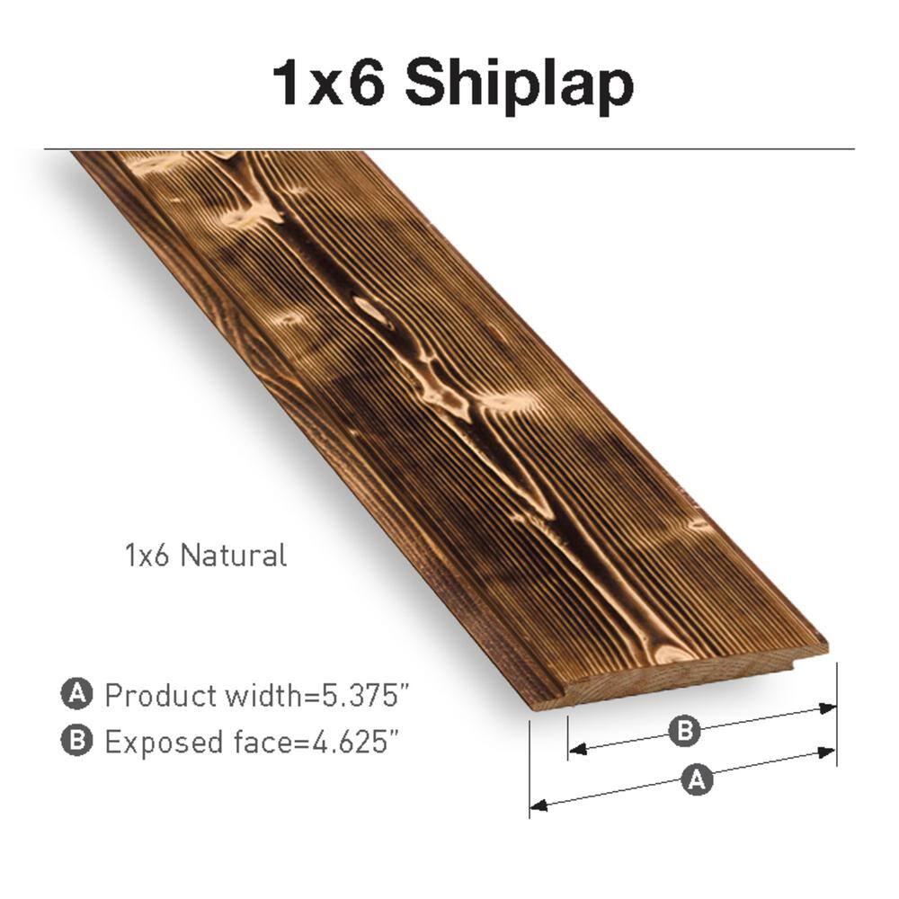 96'' Ash Gray Pine Shiplap Plank Boards