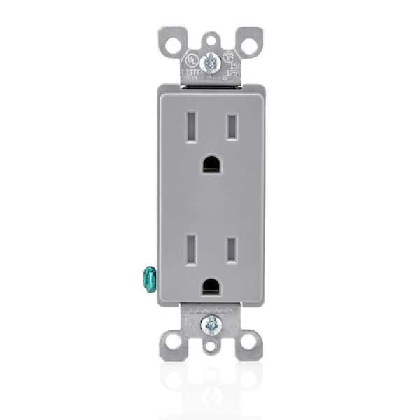 Leviton Decora 15 Amp Residential Grade Tamper Resistant Self Grounding ...