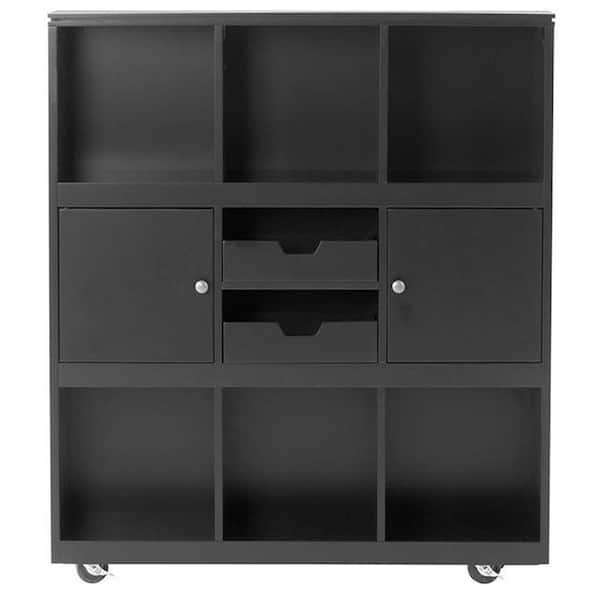 Home Decorators Collection Avery 6-Cube MDF Mobile Cart in Black