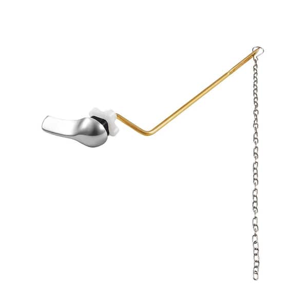Toilet Handle Replacement Kit, Side Mount Universal Toilet Handle, Toilet Handle Lever with Flapper Chain, Silver
