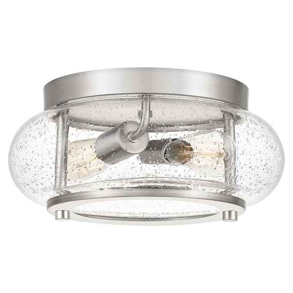 Trilogy 12 in. 2-Light Brushed Nickel Flush Mount