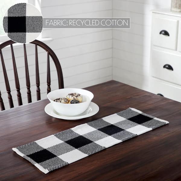 Black Buffalo Check Cotton Table Runner Black Buffalo Check Cotton Table Runner