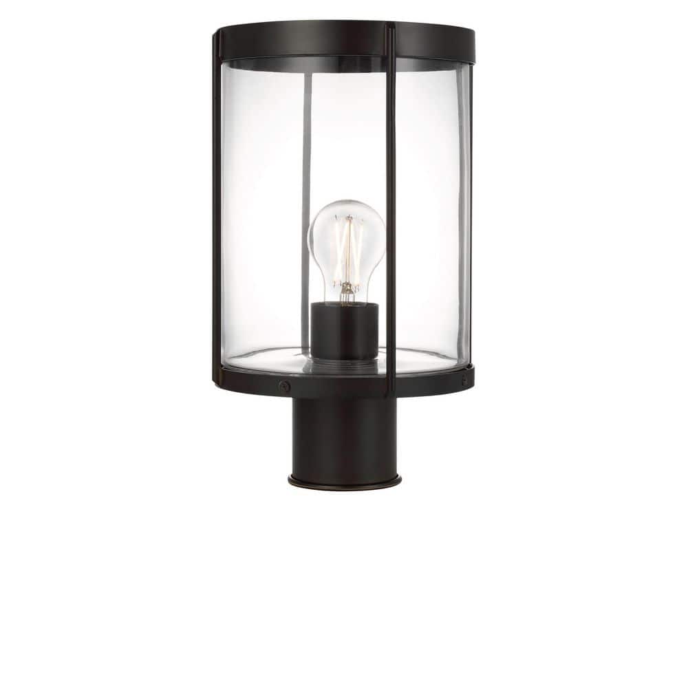 Luning 1-Light Textured Black Metal Hardwired Outdoor Weather Resistant Post Light Lantern with LED Bulb Included price history on PriceWatchPro