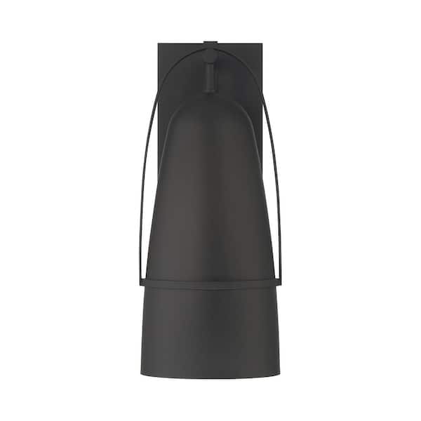 Designers Fountain Rue Black Dark Sky 1-Light Outdoor Line Voltage Hardwired Porch Light Wall Sconce with No Bulbs Included