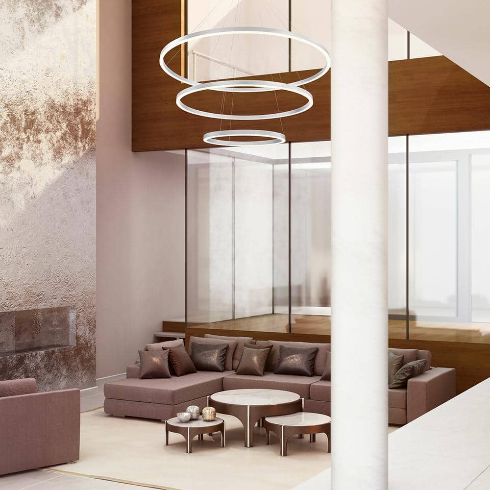 Spunto Chrome LED Pendant with Opal White Shade - Energy Efficient