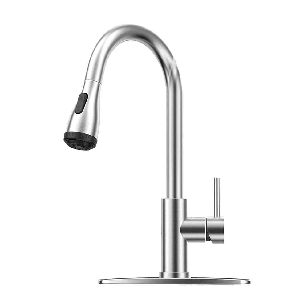 UPIKER SingleHandle Pull Out Sprayer Kitchen Faucet with Deckplate