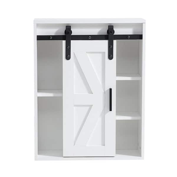 21.7 in. W x 27.6 in. H Rectangular White MDF Surface Mount Medicine Cabinet without Mirror