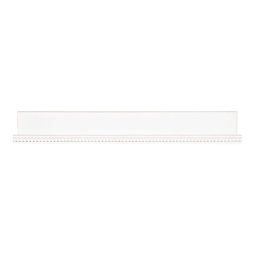 White Beaded Floating Wall Shelf, 36-Inch MDF