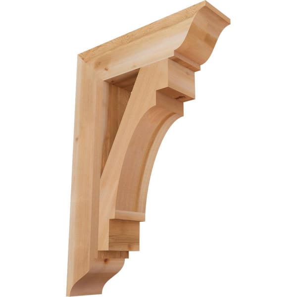 Ekena Millwork 5.5 in. x 36 in. x 24 in. Western Red Cedar Merced Traditional Smooth Bracket
