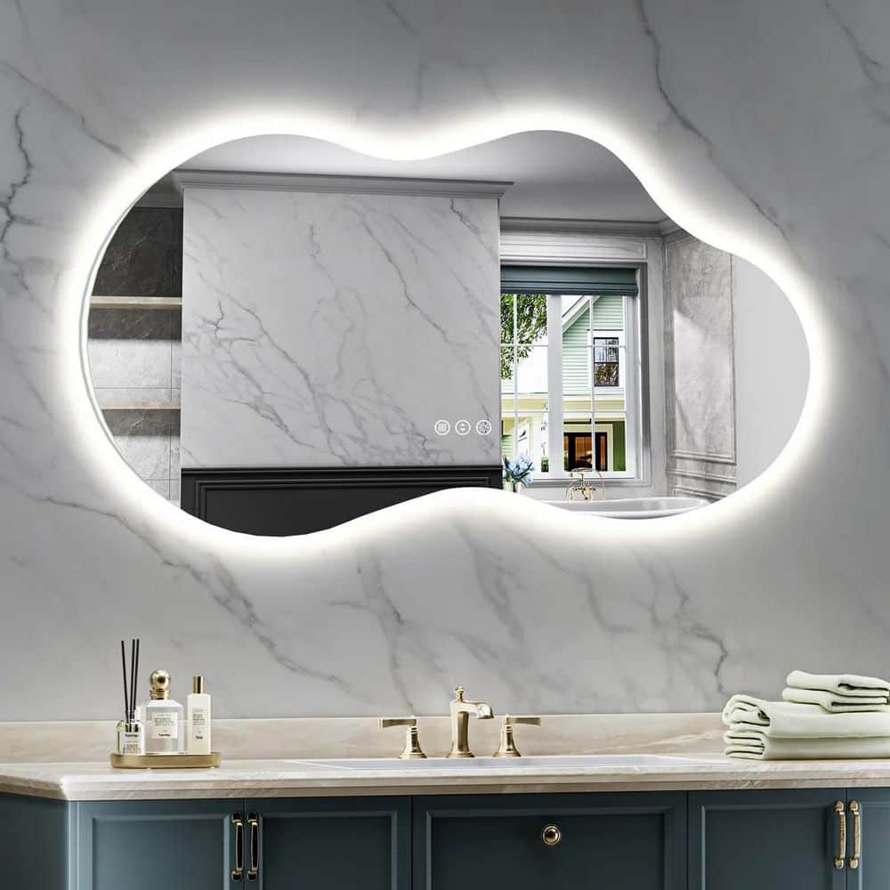 60 in. W x 32 in. H Novelty/Specialty Frameless LED Lighted Anti-Fog Wall Bathroom Vanity Mirror, Tempered Glass, UL price history on PriceWatchPro
