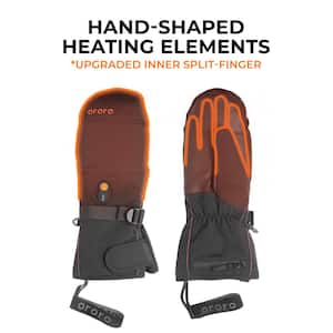 Unisex Large Rechargeable Heated Mittens for Skiing Hiking, Warm Gloves with Lithium-ion Battery and Charger