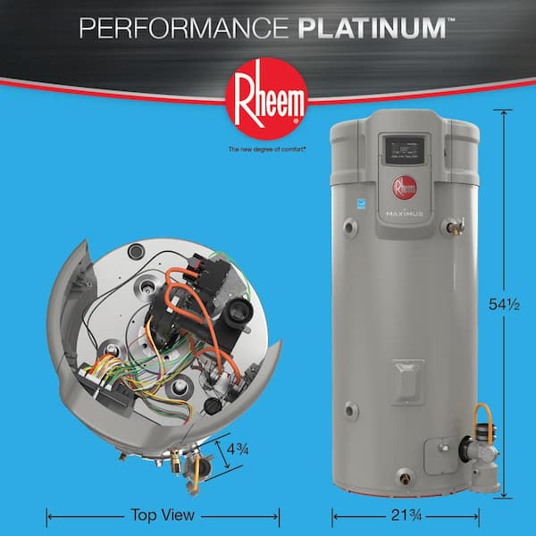 Rheem Maximus Super High Efficiency 40 Gal. Tall 12-Year 50,000 BTU Natural  Gas Tank Water Heater XG40S12UHN50U0 - The Home Depot