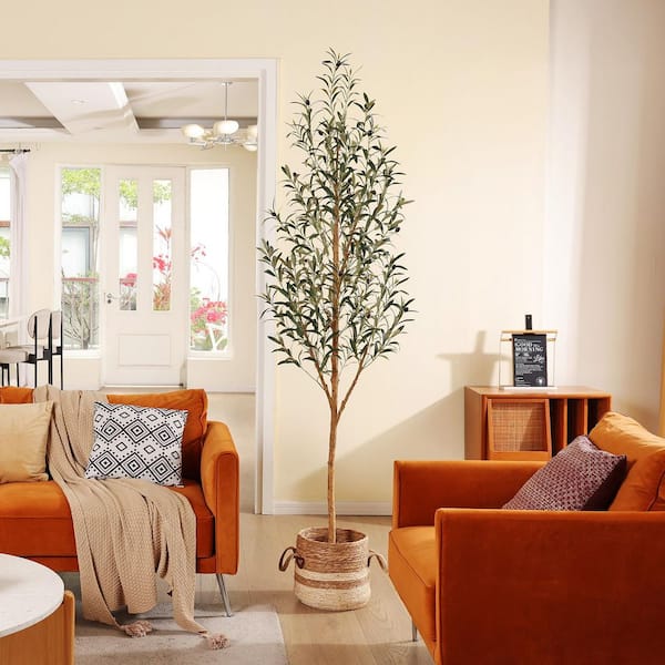 DR.Planzen 7 ft. Artificial Olive Tree, Lifelike Fruits and
