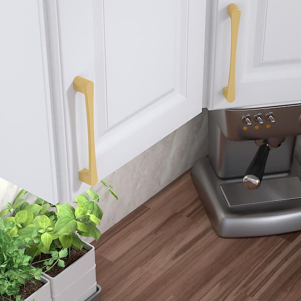 Kent Collection 6-5/16 in. (160 mm) Modern Satin Brass Rectangular Cabinet Bar Pull