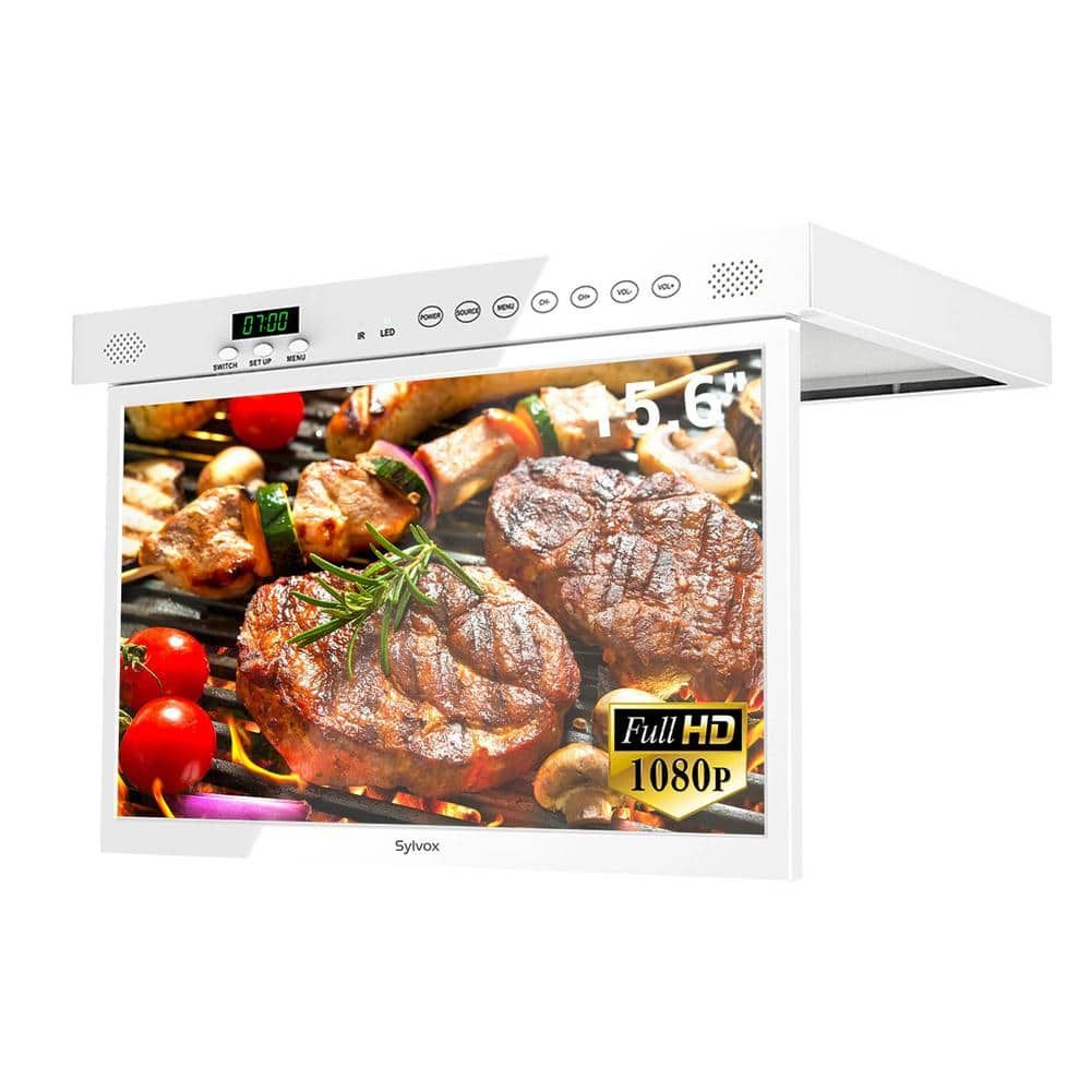 15.6 in. Class LED 1080p 60Hz 3D Smart HDTV Kitchen TV Flap Down Smart TV Android 11.0 Bluetooth WiFi Foldable, White -  Etokfoks, MLSA04-3LT140