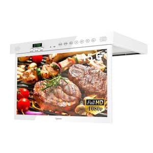 15.6 in. Class LED 1080p 60Hz 3D Smart HDTV Kitchen TV Flap Down Smart TV Android 11.0 Bluetooth WiFi Foldable, White