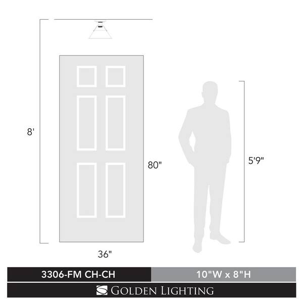 Golden Lighting - Orwell 1-Light Chrome with Chrome Shade Flush Mount