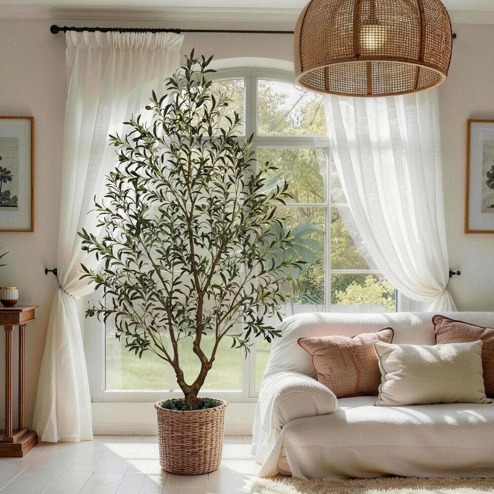 Vitalismo 8 ft. Large Artificial Olive Tree Full and Grand Design
