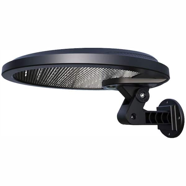 eLEDing Self-Contained 160° Black Motion Activated Outdoor Integrated LED Solar Security Flood Light with Dusk-to-Dawn