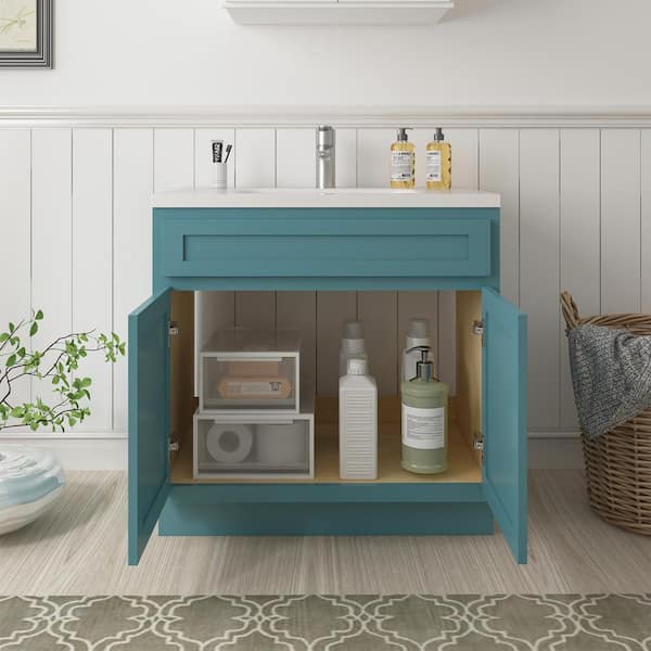 Vanity Art 33 in. W x 21 in. D x 32.5 in. H 2-Doors Bath Vanity Cabinet Only in Sea Green