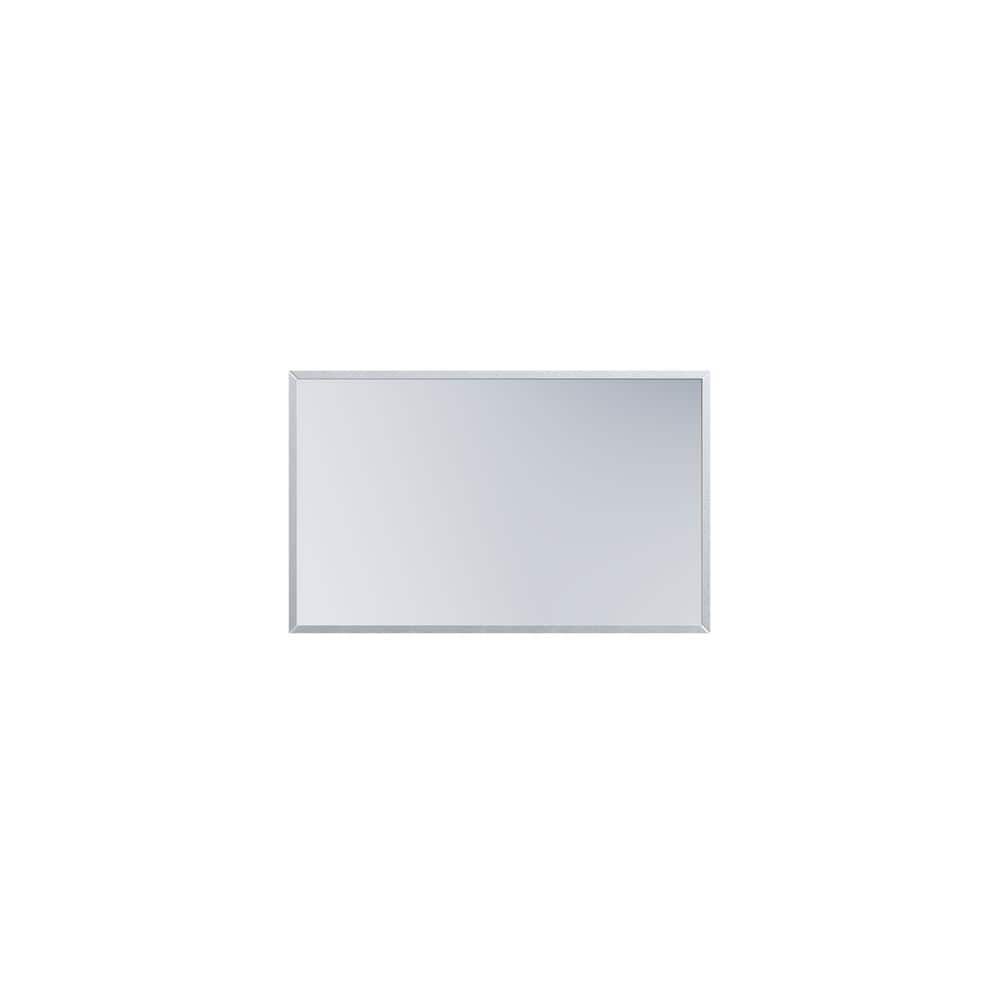 Large Brushed Silver Rectangular Metal Bathroom Vanity Mirror