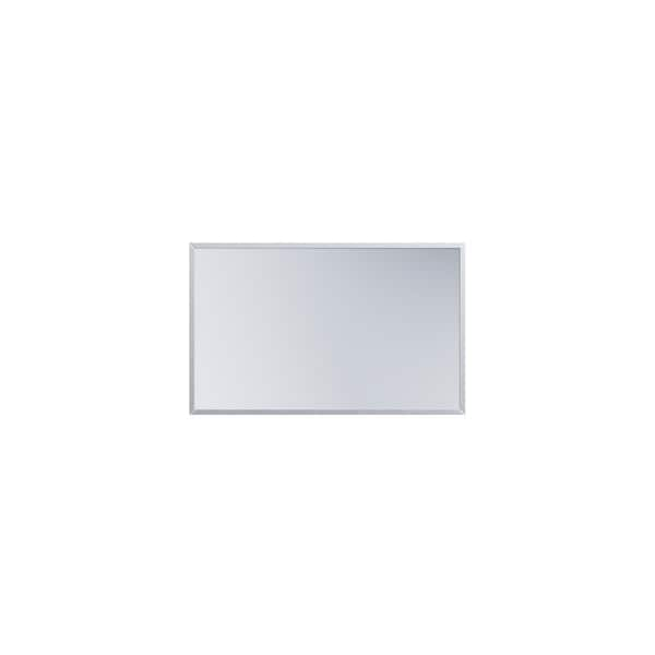 Sax 48 in. W x 30 in. H Framed Rectangular Bathroom Vanity Mirror in Brushed Silver