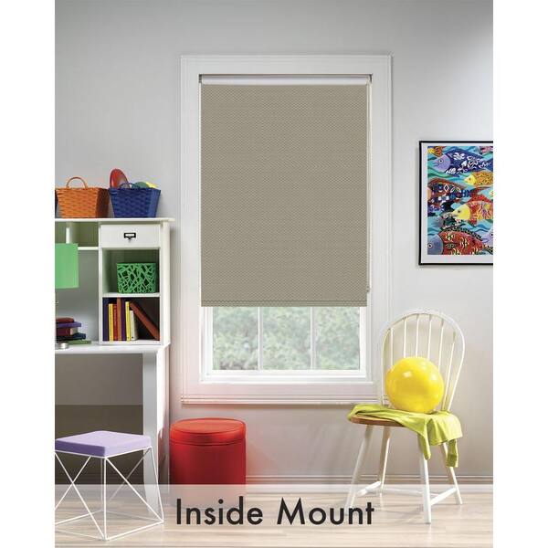 Bali Cut-to-Size Cut-to-Size Woven Taupe Cordless Room Darkening Fade resistant Roller Shades 38.75 in. W x 72 in. L