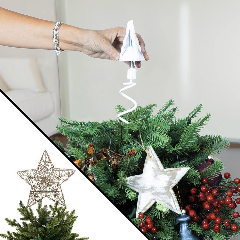 White Plastic Twist-On Christmas Tree Topper Holder