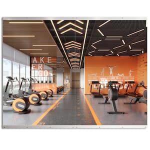96 in. W x 72 in. H Modern Rectangle Frameless Wall-Mounted Gym Mirror Dance Mirror