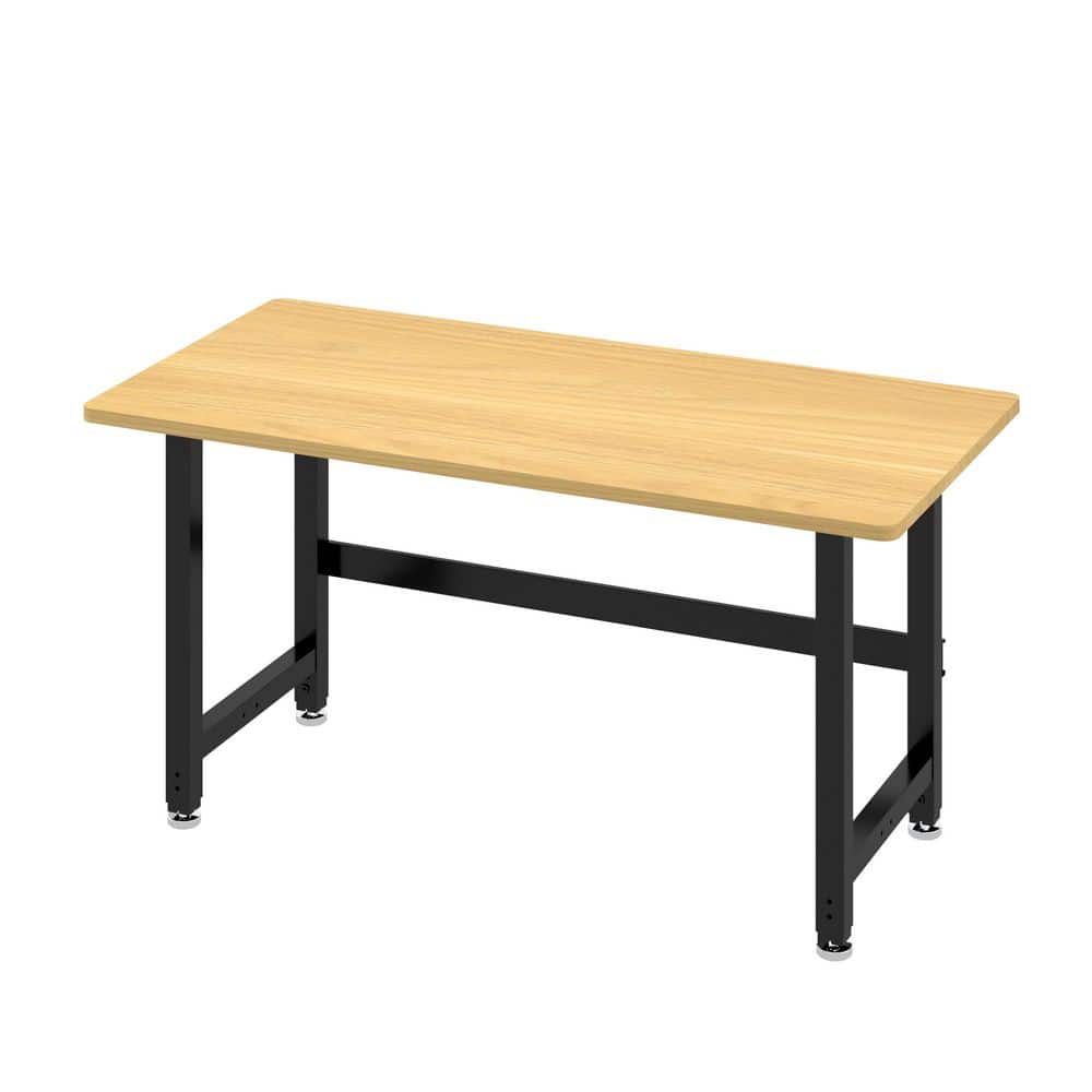 60 in. W x 30 in. D Heavy Duty Workbench with Rubber Wood Tabletop