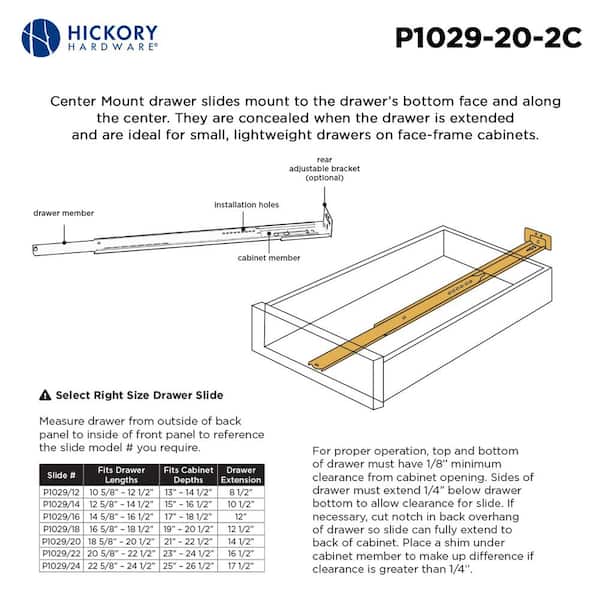 18 in. Center Mount Drawer Slide (1-Pack) 18 in. Center Mount Drawer Slide (1-Pack)