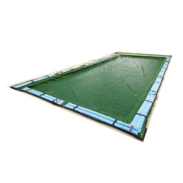 Blue Wave 12-Year 14 ft. x 28 ft. Rectangular Forest Green In Ground Winter Pool Cover