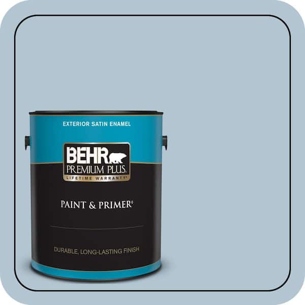 BEHR PREMIUM PLUS 1 gal. #MQ5-50 Opal Waters Satin Enamel Exterior Paint & Primer