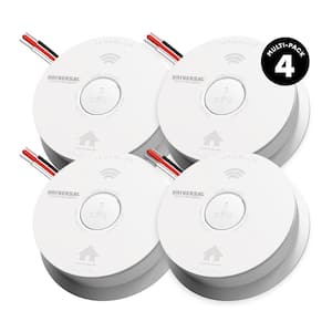 4-Pack Hardwired and 10-Year Battery Backup Smoke Detector with Photoelectric Sensor and Voice Alert