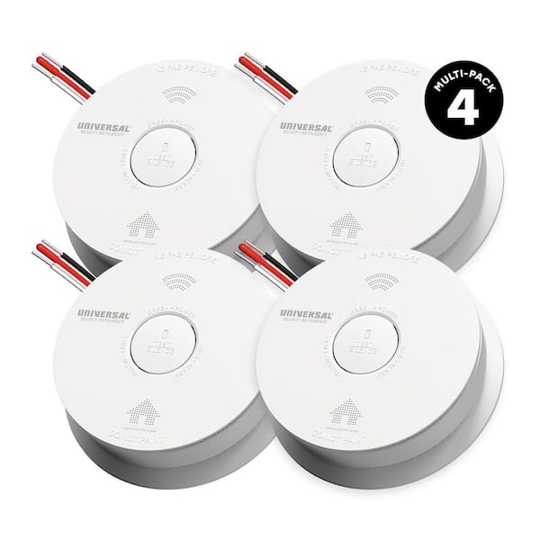 4-Pack Hardwired and 10-Year Battery Backup Smoke Detector with Photoelectric Sensor and Voice Alert