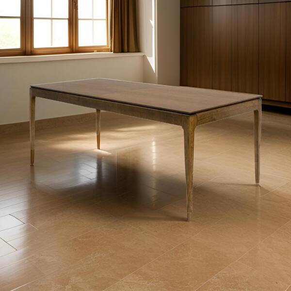 Benjara 127 in. Brown Wood 4 Legs Dining Table Seating 10