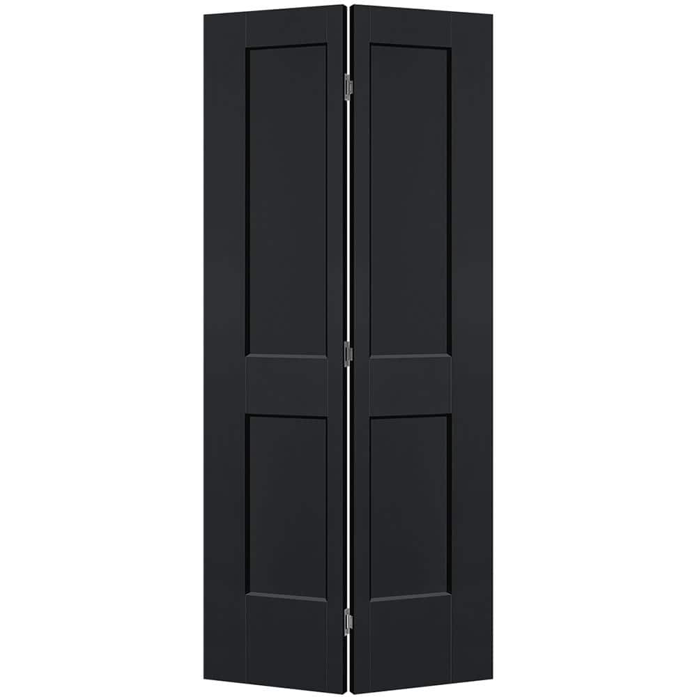 Masonite 36 in. x 80 in. 2-Panel Logan Hollow Core Jet Black Molded ...