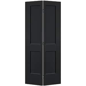 36 in. x 80 in. 2-Panel Logan Hollow Core Jet Black Molded Composite Bi-Fold Door