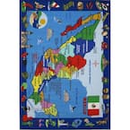 Map of Mexico Multi Colored 8 ft. x 11 ft. Area Rug