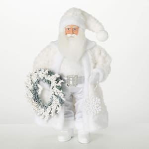 19.5" Christmas Frosty White Santa Figurine