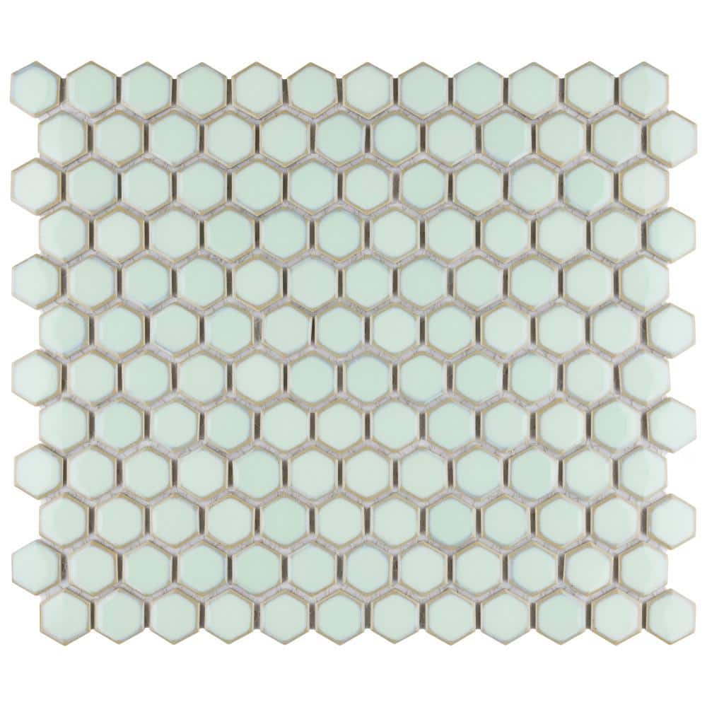 Hudson 1 in. Hex Light Green 11-7/8 in. x 13-1/4 in. Porcelain Mosaic Tile (11.2 sq. ft./Case) price history on PriceWatchPro