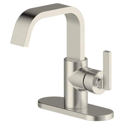 Saint-Lazare 4 in centerset Single-Handle Ribbon Spout Bathroom Faucet in Brushed Nickel