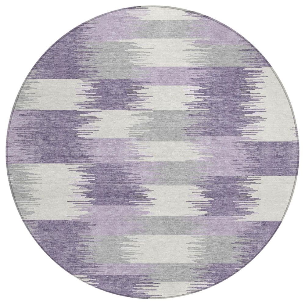 Chantille Machine Washable Indoor/Outdoor Abstract ACN2912 Lilac 8 ft. x 8 ft. Round Rug price history on PriceWatchPro
