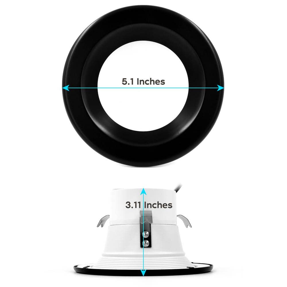 5.1-Inch Black Aluminum LED Recessed Lighting Kit
