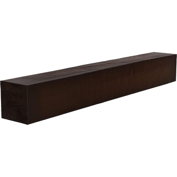 Ekena Millwork 8 in. x 10 in. x 7 ft. Rough Cedar Faux Wood Beam Fireplace Mantel in Premium Mahogany