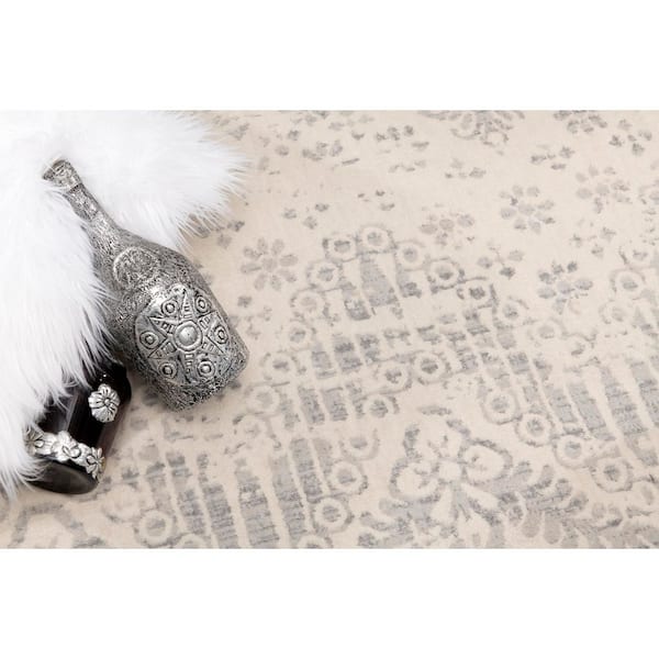 Havana Beige Grey, 2 ft. x 19 ft. Abstract Indoor Contemporary Runner Rug