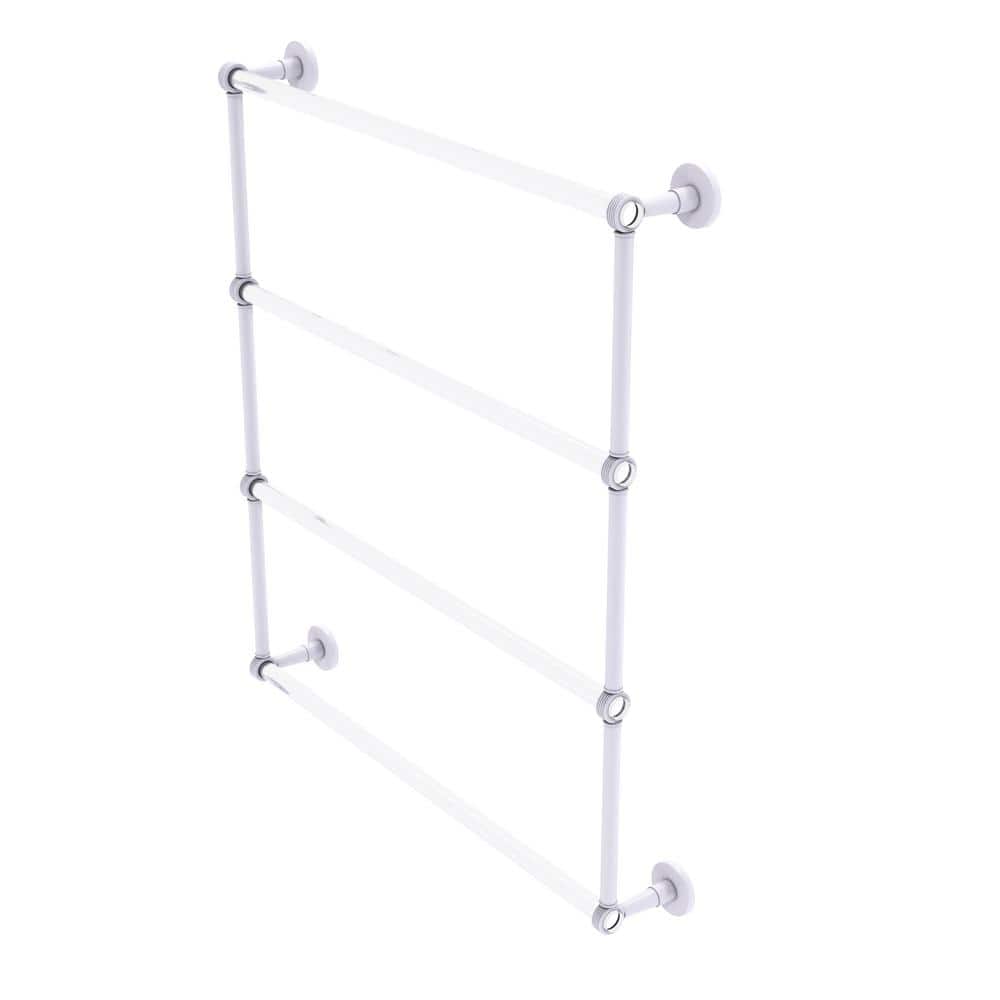 Clearview Collection 30 in. Wall Mounted Towel Bar in Matte White with Groovy Accents price history on PriceWatchPro